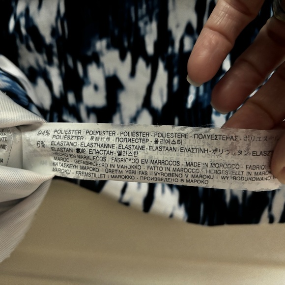 Zara Tube Sheath Dress - Blue & White Watercolor Print Size S - Picture 11 of 11